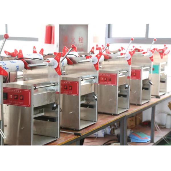 600W Tabletop Manual Tray Sealing Machine 300mm Width For Baverage Shops