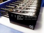 Four-band handheld GSM GPS jammer 3G mobile phone jammer black with fan cooling