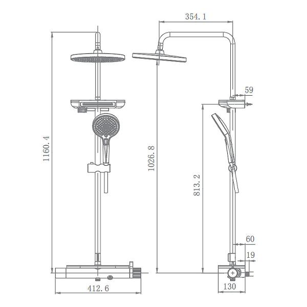 ARROW AMG14SH851 Thermostatic Bath Shower Mixer Set Chrome Brass