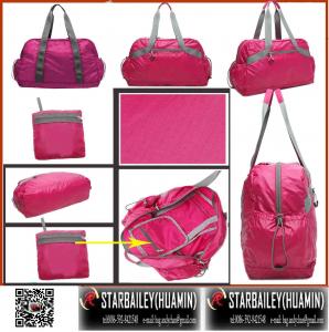 Buy cheap 420D nylon foladble tote hand bag-travel bag-fashinal luggage-gift promotional bag product
