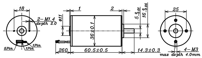 12V Brushless Driver Motor 8000 Rpm 3600mA Rated Current 496mN.M Torque