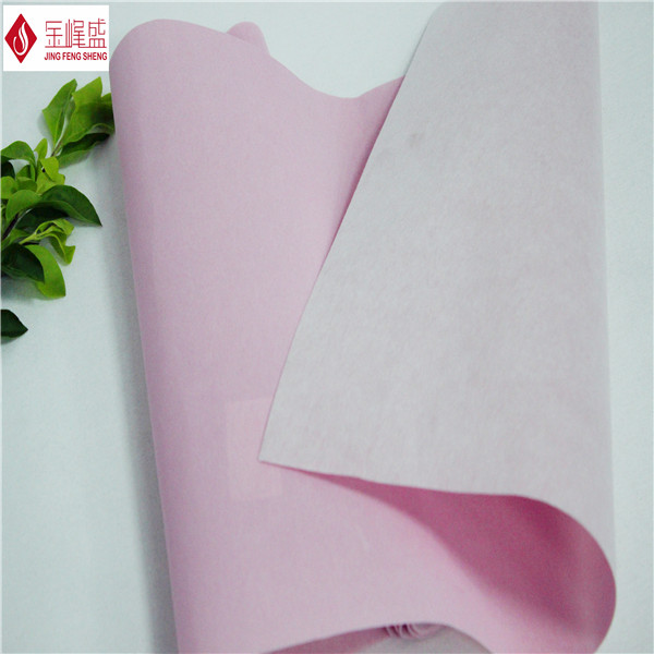 Short Pile Nonwoven Flocking Fabrics , Plain Upholstery Pink Velvet Fabric
