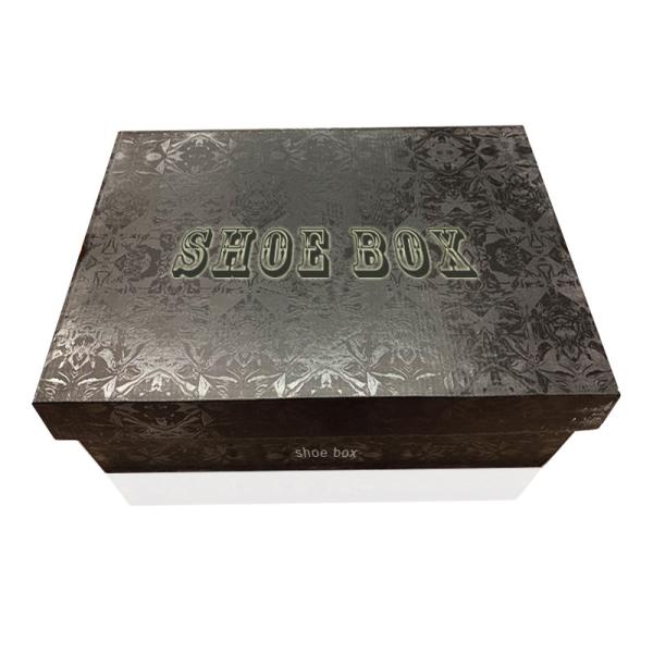 Kraft Packaging Black Shoe Corrugated Shipping Boxes Customized Printed Logo