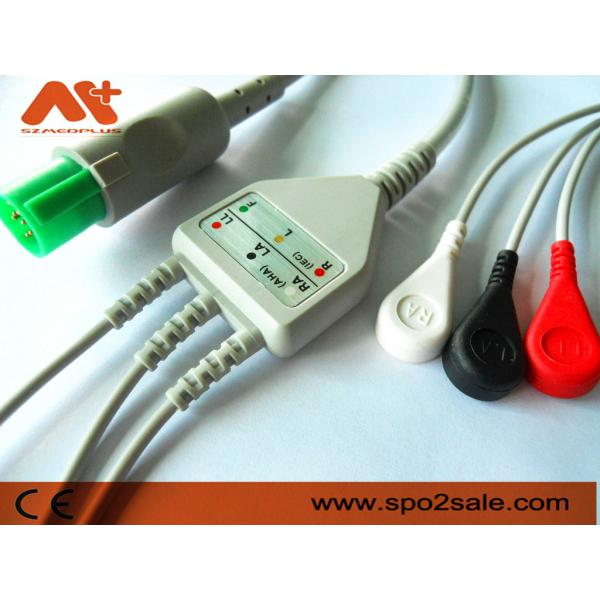 Hellige Compatible 3 Lead Snap Direct-Connect ECG Cable - 303-442-99