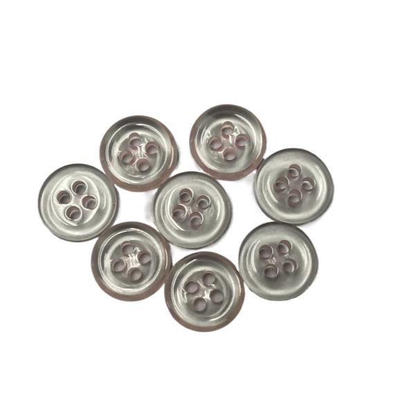Transparent Design Plastic Shirt Buttons 4 Hole 18L Baby Pink Color For Clothes