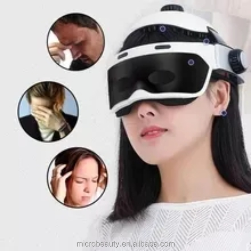 Home Use APP Control Intelligent Head Massager Head Eye Relax Built In Music Bluetooth
