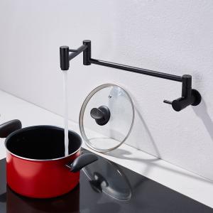 China Steel 304/316 Material Double Handle Folding Stretchable Double Joint Swing Arm Wall Mounted Pot Filler Faucet Sus304 on sale