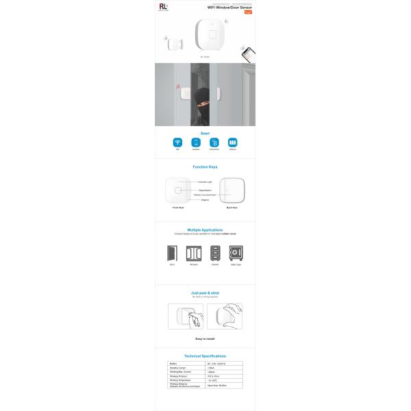 Tuya Smart Wifi Door/Window Sensor(RL-WD01)