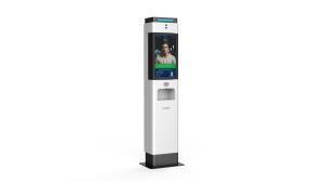 Buy cheap FCC 21&quot; Face Recognition Thermometer Kiosk 10L Dispenser product