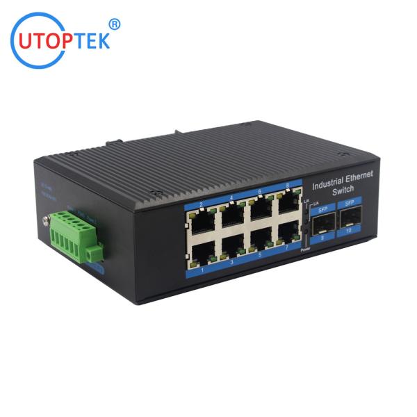 Gigabit 8 port industrial PoE and 2 fiber optical SFP Din-rail Ethernet poe Switch