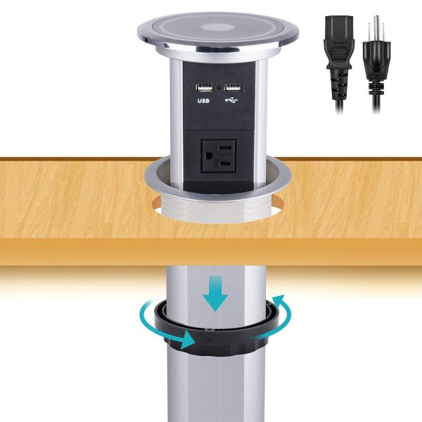 Intelligent Motorised Pop Up Socket Dual USB Ports For Conference Room / Home Decoration