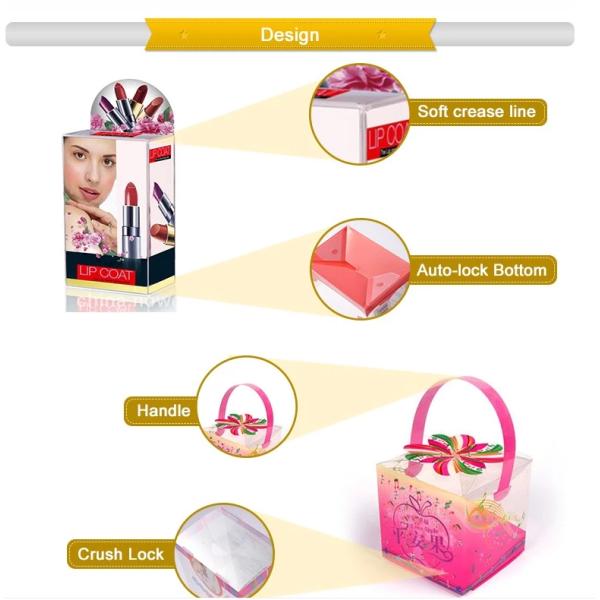 Glossy Clear blank PVC Packaging Box with a printing insert