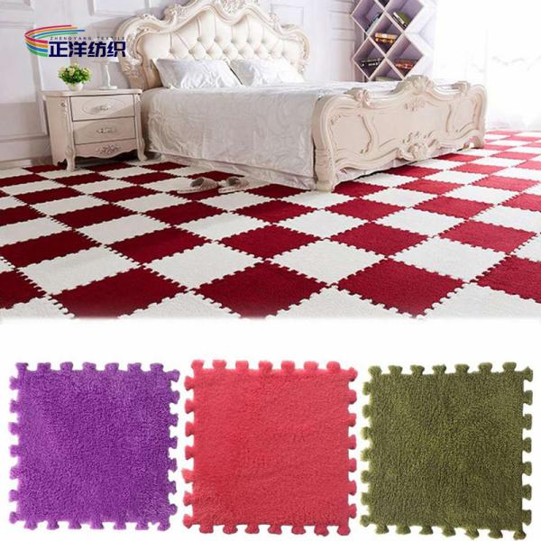 12"X12" Door Carpet Mats Puzzle Interlocking EVA Material Soft Microfiber Fabric Coated