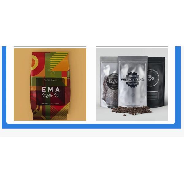 Empty Raw Coffee Bean Bags Packaging Vmpet Composite Square Bottom Bag One Way Air Valve