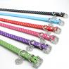 Fashion Dog Collars And Leashes Leather PU Material Customized Color 22g - 48g Weight for sale