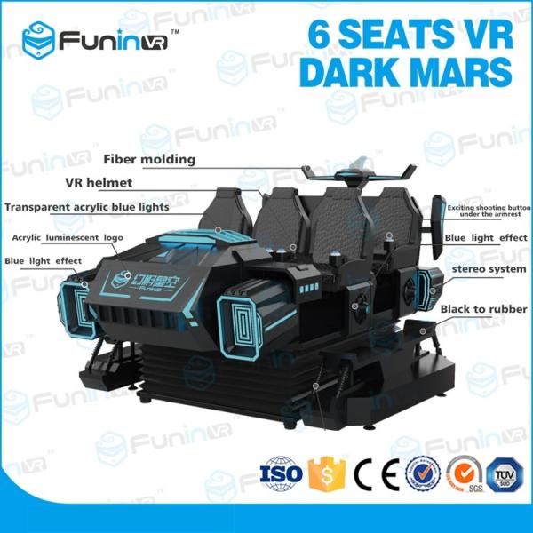 Vr Games 6 Seats 9D Virtual Reality Simulator 220V Multiplayer Black Appearance