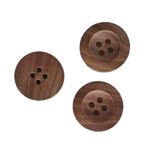 Four Hole Customize Natural Wooden Buttons With Natural Wood Texture OEKO100