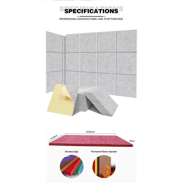 Acoustic Wall Panel Designed With Custom PET For Optimal Sound Absorption Performance