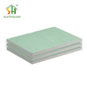 4x8 Water Resistant Plasterboard Moisture Resistant Sheetrock 15mm Gypsum Board