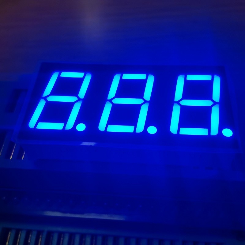 Common Cathode Ultra Bright Blue 7 Segment LED Display Triple Digit 0.56 inch