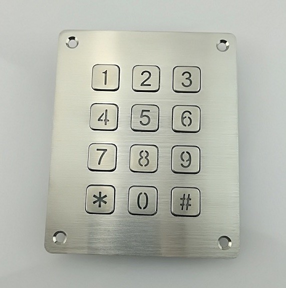 higher quality 6X2 Layout numeric Metal Keypad With 12 flat key buttons for access control