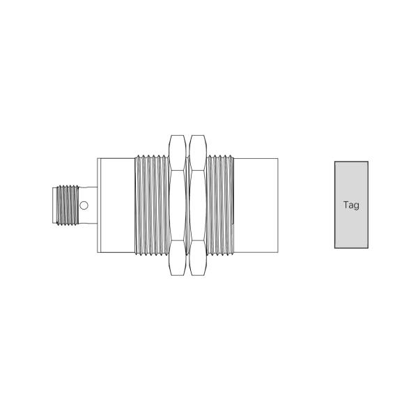 RFID Reader Head 0-70mm Read Write Range With RS-232 LED Display IP67 M30X1.5