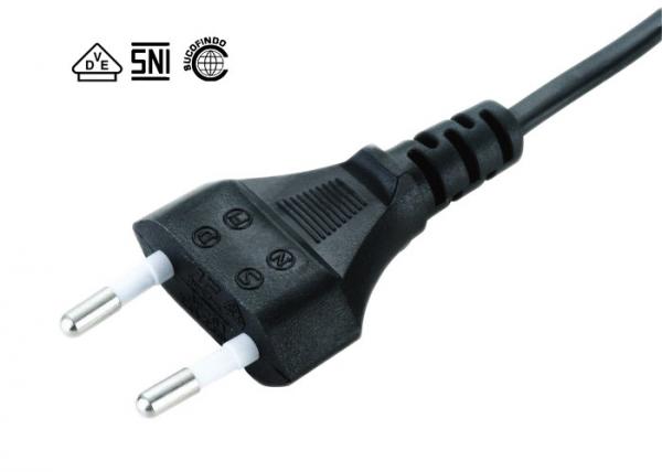 Quality Full Copper Conductor Indonesia Power Cord 2.5A 250V 2 Pin Ac Power Cable for sale