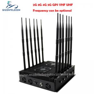 Buy cheap Indoor 2.4G 5.8G Bluetooth WiFi Signal Jammer 12 Antennas 80w DCS PCS product