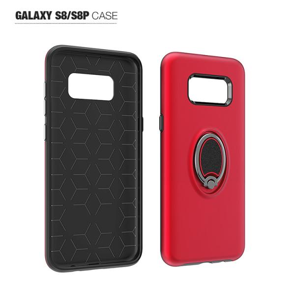 Soft TPU Magnetic Ring Kickstand Armor Smartphone Protective Case , Sumsang 8 8p Mobile Back Cover