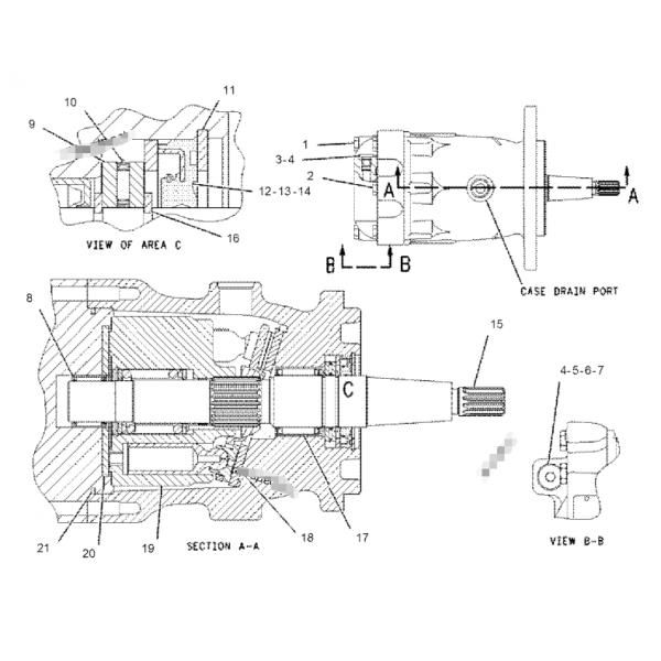 Excavator Hydraulic Pump Motor E980G Fan Motor Group Piston 74318RAA 161-8919