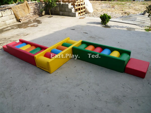 PVC Cover Indoor Soft Play Sponge , Foam Play Bricks ISO Certification