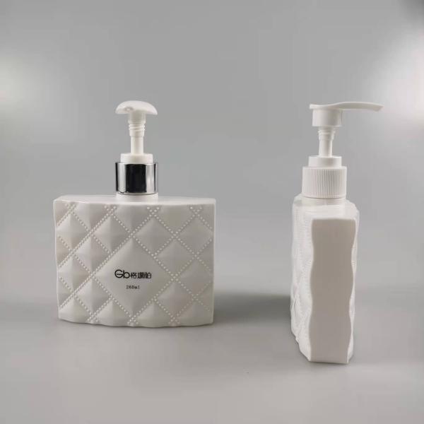 Eco-friendly PET White Square Plastic Shampoo Bottles 250ml 500ml 1000ml Empty Body Wash Pump Bottle