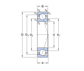 Precision Ball Bearing For Water Pump , 7026 ACD P4A Angular Contact Thrust Ball Bearings
