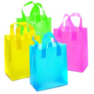 Buy cheap Reusable Loop Handle Plastic Bags Offset Printing Gravure product