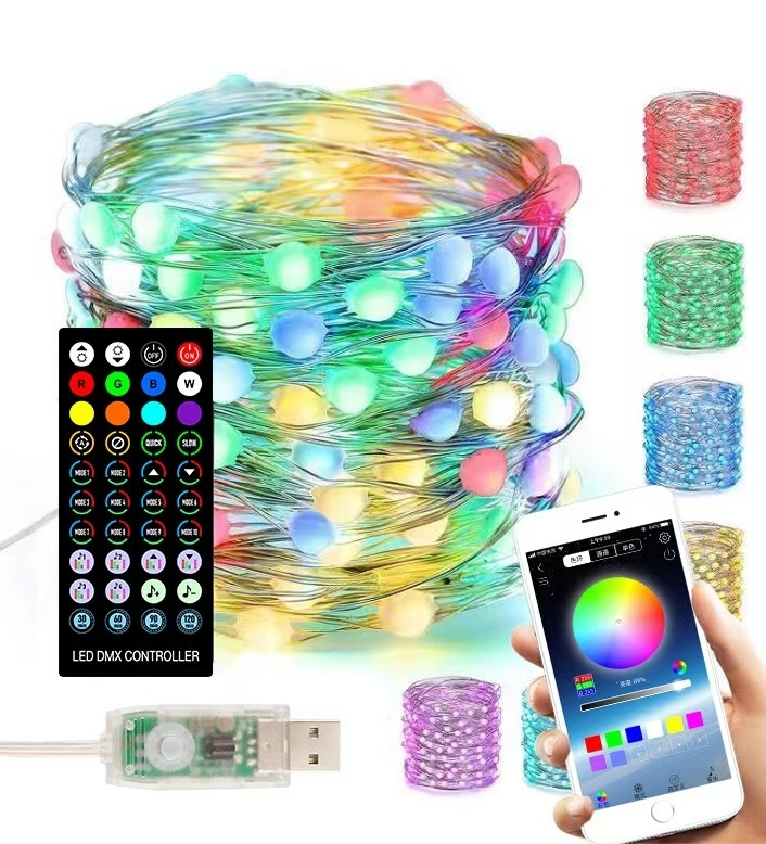 6V Solar Powered Decorative Lanterns Chrome Plating Christmas Tree String Lights