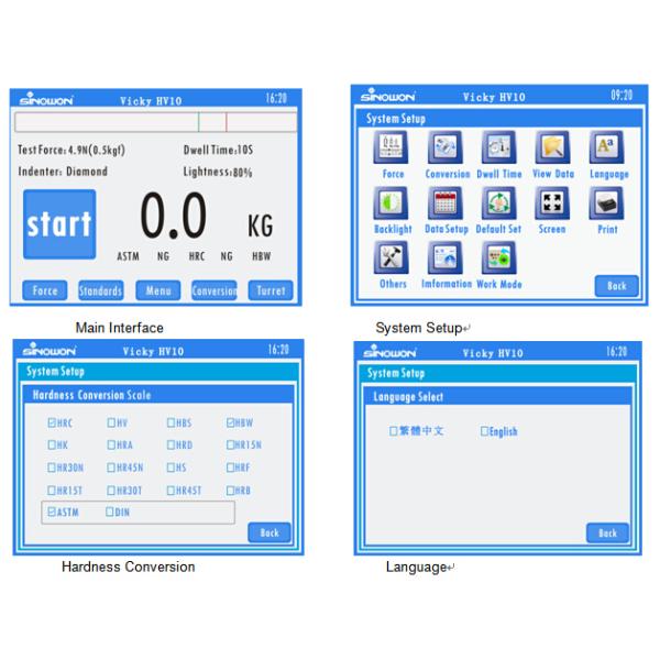 Touch Screen Digital Vickers Hardness Tester , Motorized Turret Metal Hardness Tester