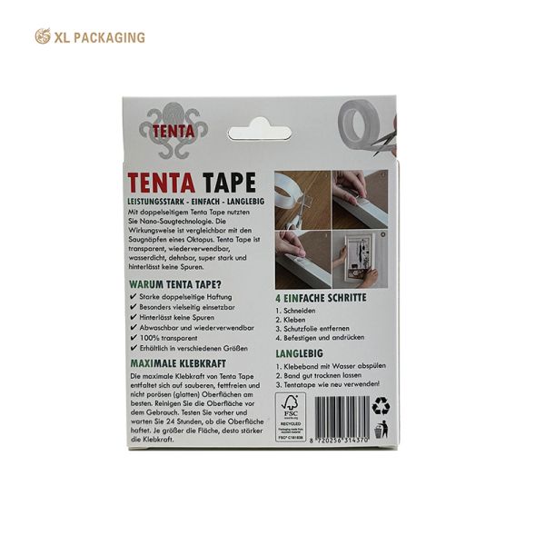 XL Packaging Custom Luxury Boxes Printing Logo Eco-Friendly Packaging Foldable Carton Card Box Paper Boxes Custom Hanging Ear Lock Bottom Box