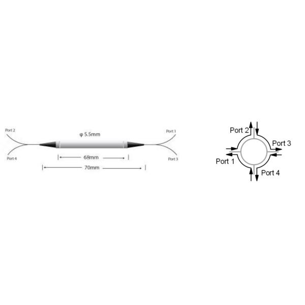 High Extinction Ratio Polarization Insensitive Circulator 4 Port Circulator 1310nm