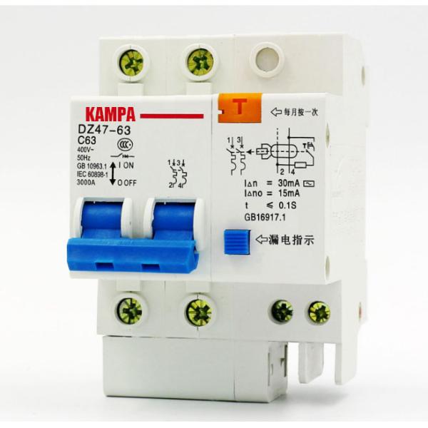 DZ47LE 2P 10A 16A 20A 25A 32A 40A 50A 60A Residual current Circuit breaker RCBO