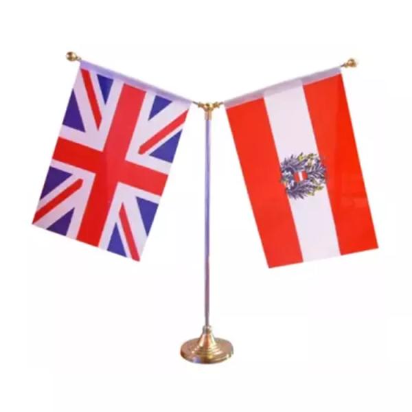 100D Polyester Fabric Custom Desk Flag Office Table Flag With Metal Pole