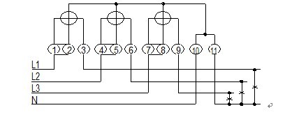 CT Connecting Front Board Installed Three Phase Energy Meter Electromechanical