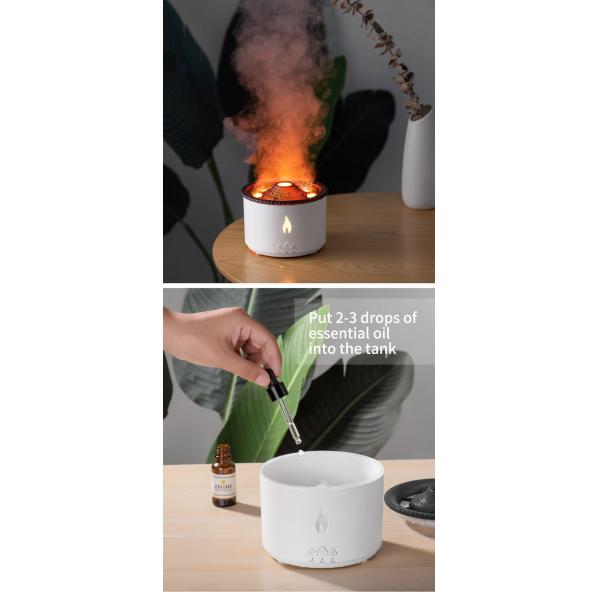 Newest Luxury Volcanic Flame Aroma Diffuser Oil Aroma 360 Diffuser Ultrasonic Scent Machine 3d Fire Flame Aroma Diffuser