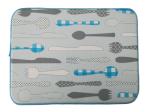 Tableware Printing Dish Drying Mat 15x20inch Reversible All Polyester