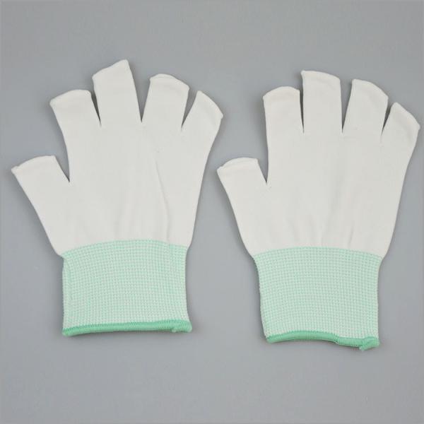 Low Lint Half Finger Clean Room Glove Liners Ultra Thin And Breathable