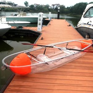 China 100 % Virgin Polycarbonate Resin Clear Bottom Kayak With Stabiliser Fin on sale