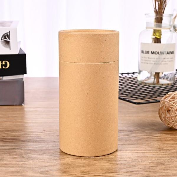 Recyclable Handmade Cylindrical Shape Food Grade Kraft Paper Round Tube Box for Tea/ Coffee/ Flower Gift Packaging
