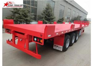 Buy cheap 12 Wheels 13 Meters Platform Semi Trailer 3 Axles Low Alloy Steel Material product