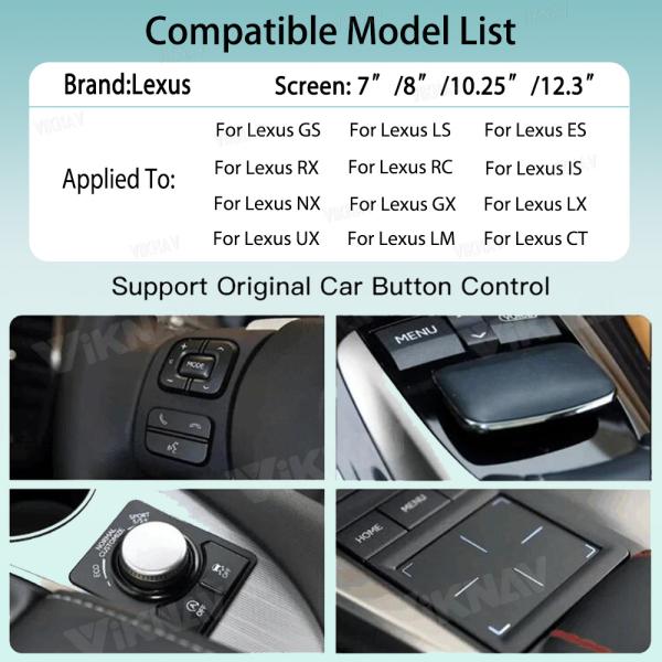 Viknav Linux System For Lexus UX 2019-2022 Wireless Apple CarPlay Android Auto Only Support Original Car OEM Screen