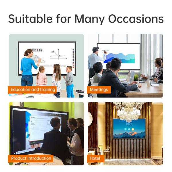 86-Inch Digital Interactive Whiteboard Panel Smart LCD Board for Education OEM Supplier 75/98/110 Inch Variants Classroom Use