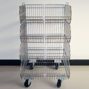 Buy cheap Stackable Chrome Wire Basket Display Rack With KD Structure product